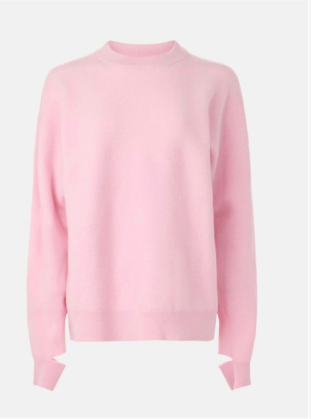 Tibi Oversized Boiled Wool Soft Light Pink Crewneck Sweater (Orig $425)